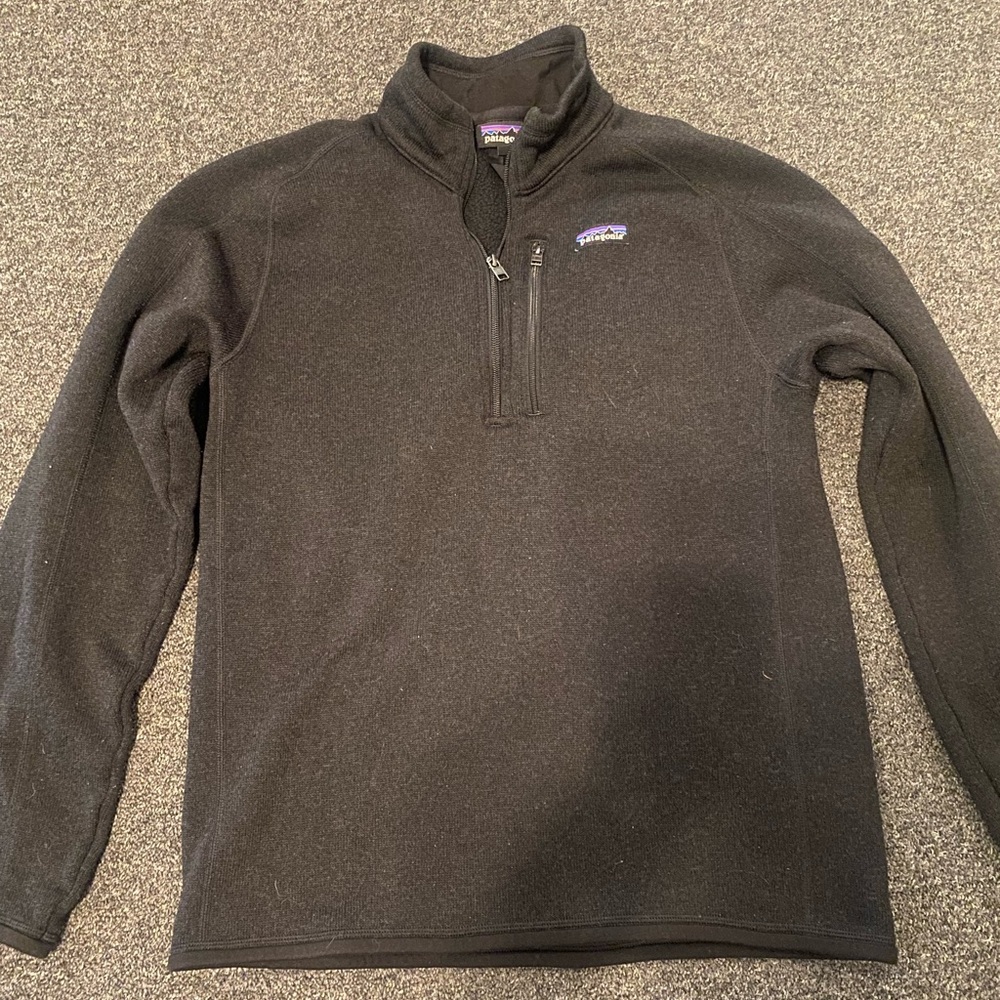 Patagonia Womens Zip Up Black Sweater